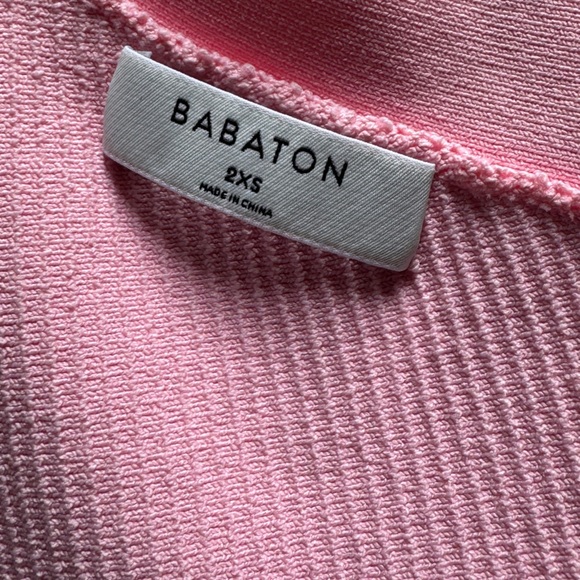 BABATON Aritzia Sculpt Knit Criss Cross Dress Ribbed Halter Dress Pink Size XXS - Picture 9 of 14